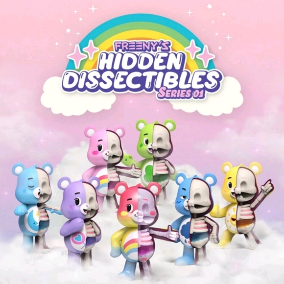 Might Jaxx Hidden Dissectibles CARE BEARS mini figure New cute Freeny half - Picture 1 of 5